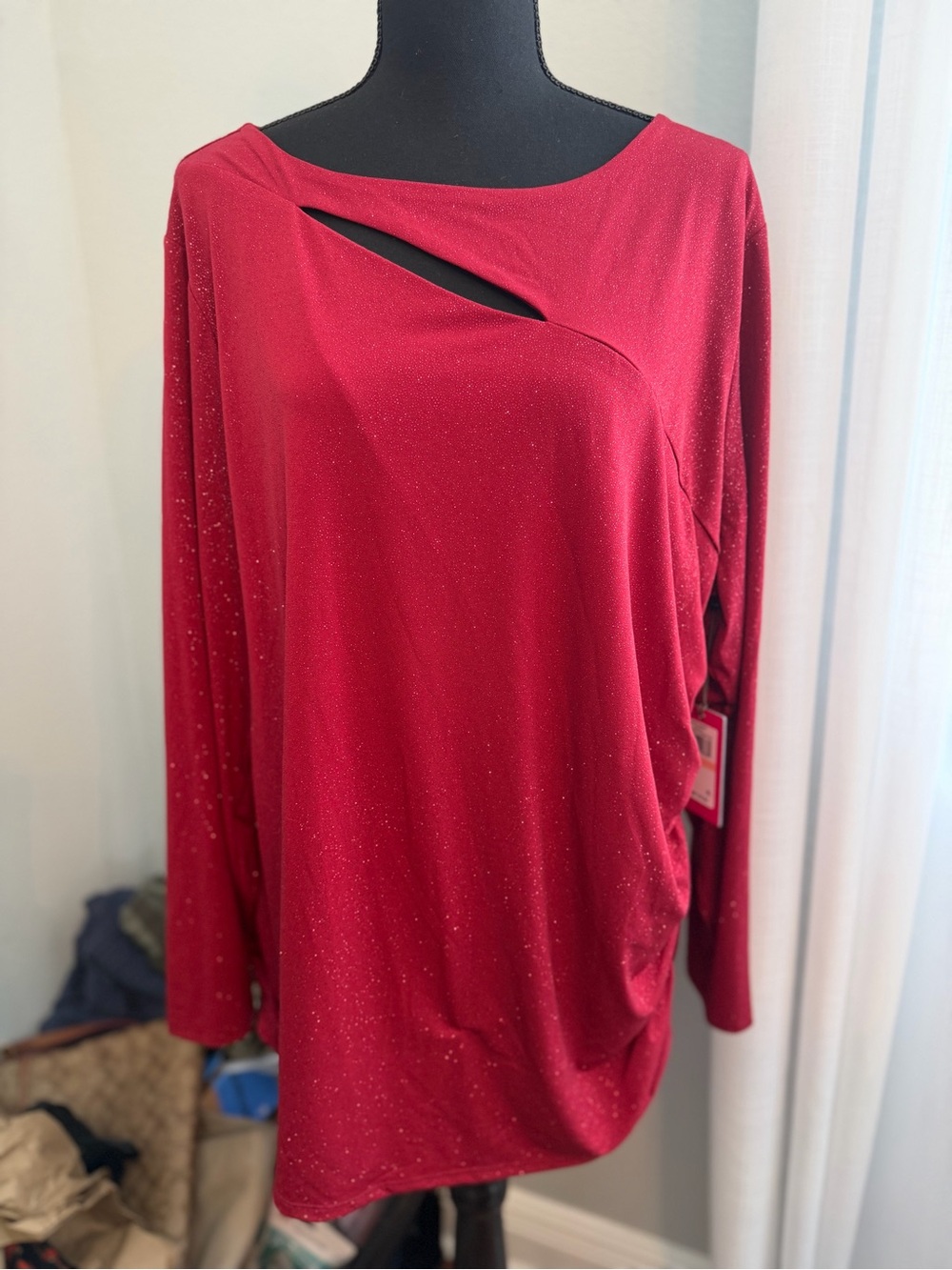 Vince Camuto Red Glitter Detail Tunic